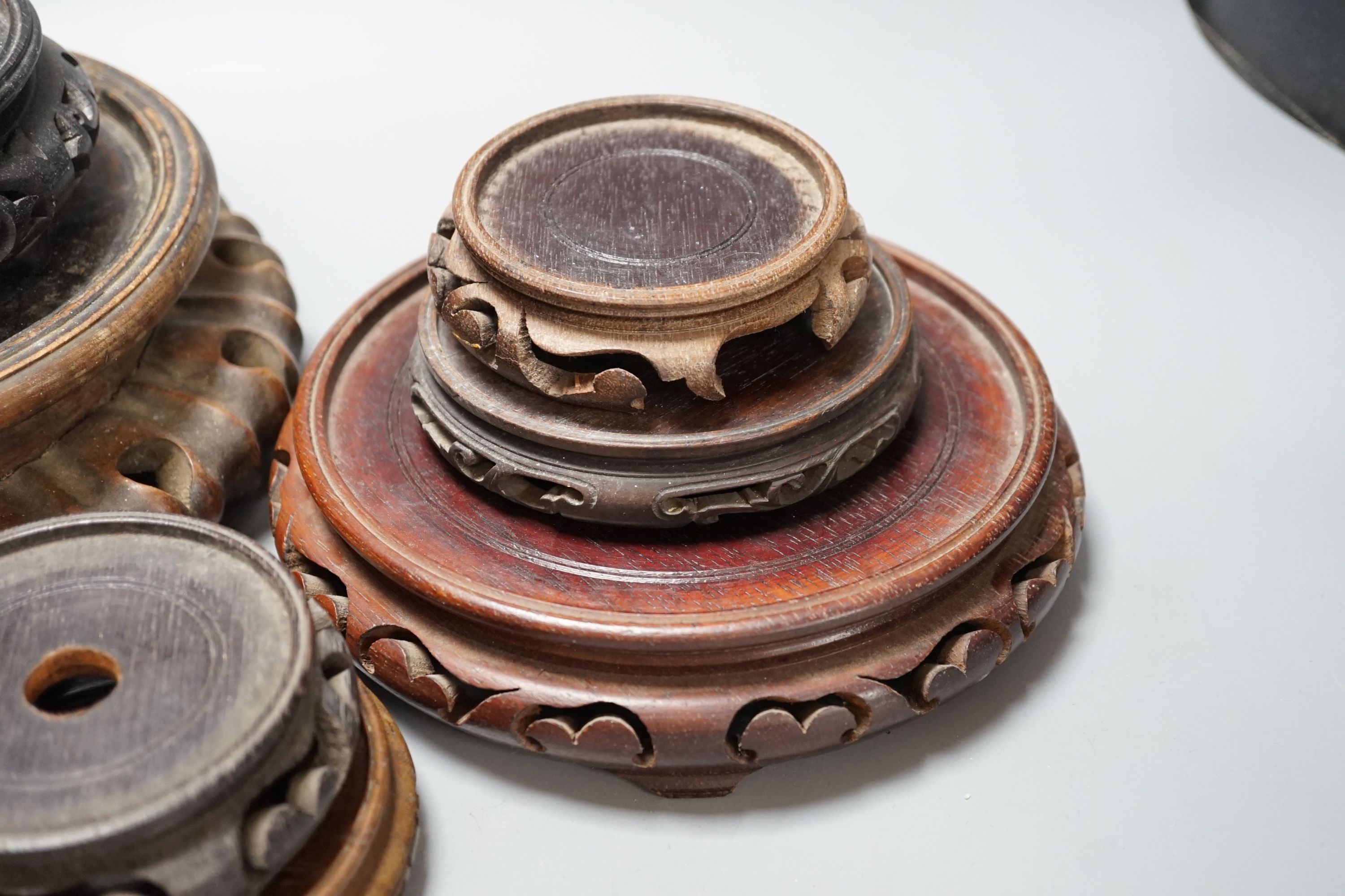 A Quantity of Oriental wooden plinths various sizes
